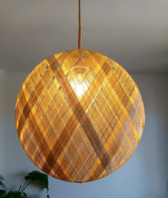 Image 1 of Lampada a sospensione vintage in stile bohémien con design in abaca