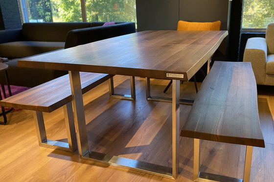 Image 1 of Mesa de comedor Seuren Treble 2.0 - 180x90 con 2 bancos de comedor