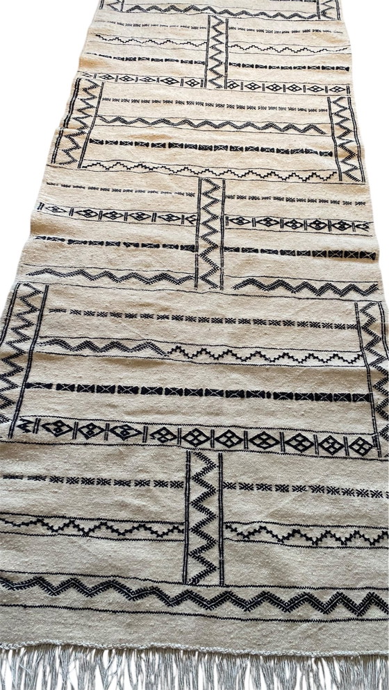 Image 1 of Chemin de table Kelim authentique tissé à la main – 290 x 100 cm – Art berbère des montagnes de l'Atlas