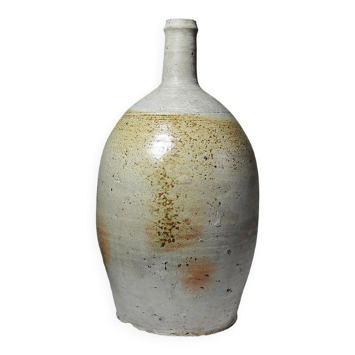 Alte Steingut-Vase aus Puisaye, glasiert, feine Handwerkskunst vom späten 19. bis frühen 20. Jahrhundert.