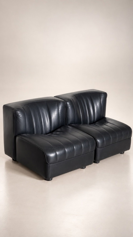Divano Modulare '9000' in Pelle Nera di Tito Agnoli – Mobilier international, Divani modulari (photo 10 of 17)
