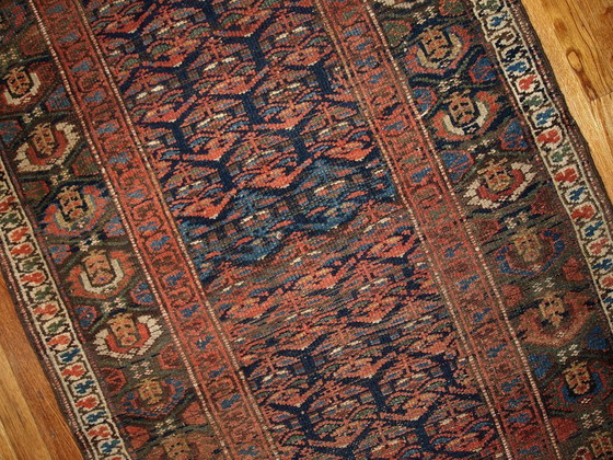 Image 1 of Handmade antique Persian Kurdish runner 3.3' x 11.7' (100cm x 356cm) 1900s - 1B431