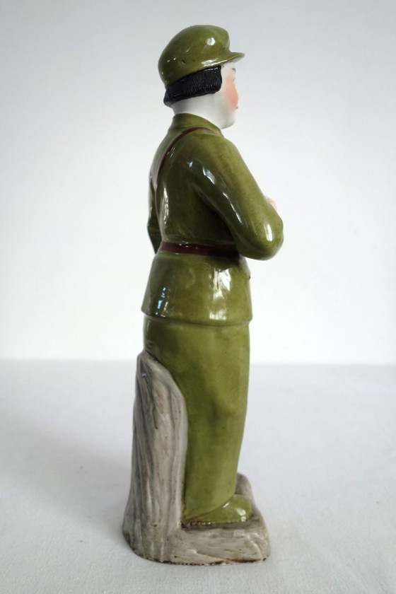 Image 1 of Chinese Porcelain Biscuit Soldier Figurine Statue - Cultural Revolution #2