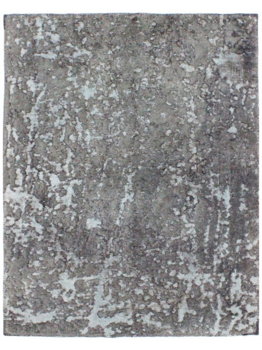 Alfombra Oriental Anudada a Mano Vintage Art Clásico & Diseño en Relieve 120 x 100 cm Color Gris
