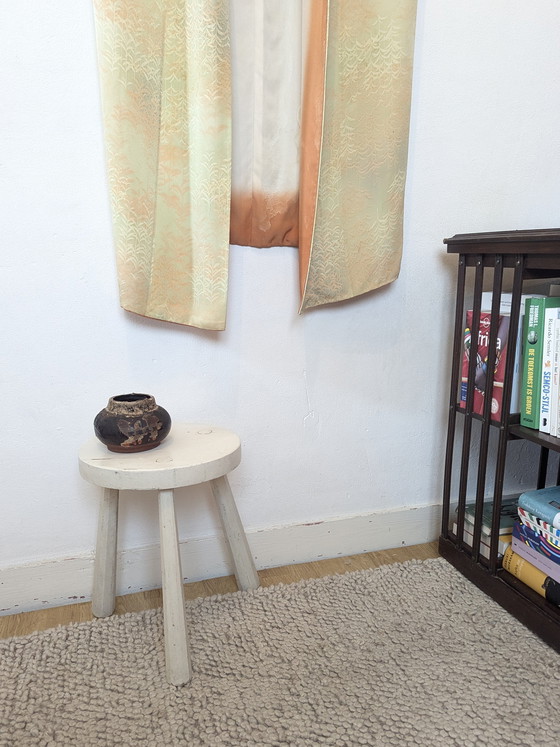 Image 1 of Brutalist white wooden milking stool