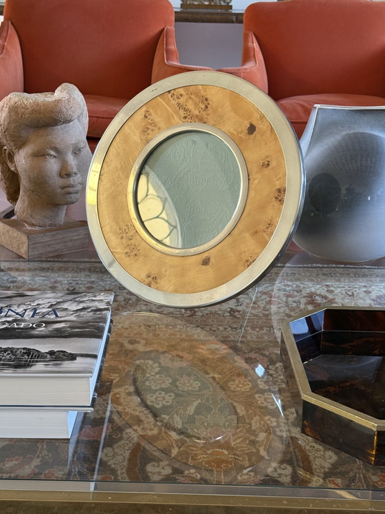 Image 1 of Cadre à photos en loupe de style régence hollywoodienne, Nucci Valsecchi Italie 1970