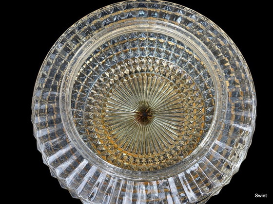 Image 1 of 2318 bernsteinfarbene Deckenleuchte, bernsteinfarbene Glas-Deckenleuchte