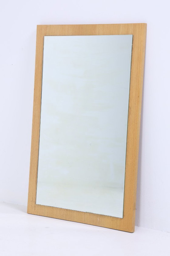 Image 1 of Specchio vintage Hellerau 60s | Mid Century Specchio da appendere Specchio in legno Retro inclinato Vintage #06-08