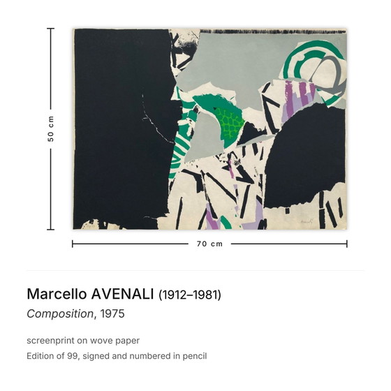Image 1 of Marcello AVENALI Composition Signed screenprint 1975