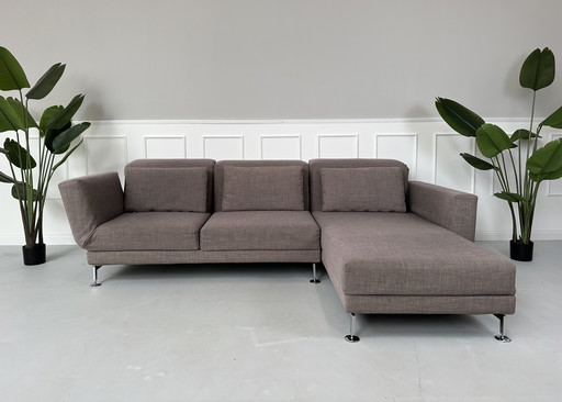 Brühl Moule corner sofa designer sleeping function fabric gray sofa