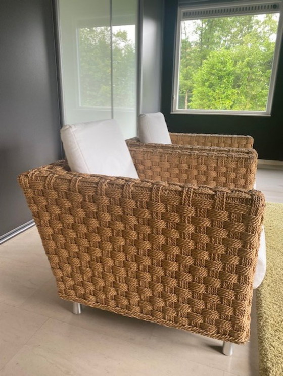 2 Fauteuils Ligne Roset "Wicky" Gevlochten Hennep – Other (photo 4 of 5)