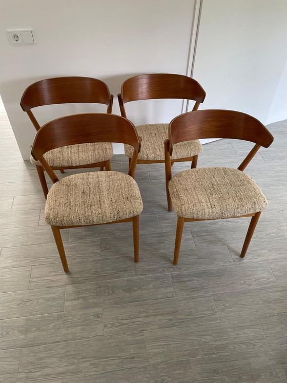 Image 1 of 4 x Helge Sibast Esstischstühle, Modellnummer 7, 1953