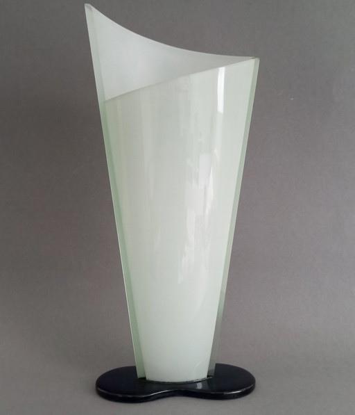 Ettore Sottsass vase en verre postmoderne "Lui" 1990 RSVP Italia Sottsass Associati