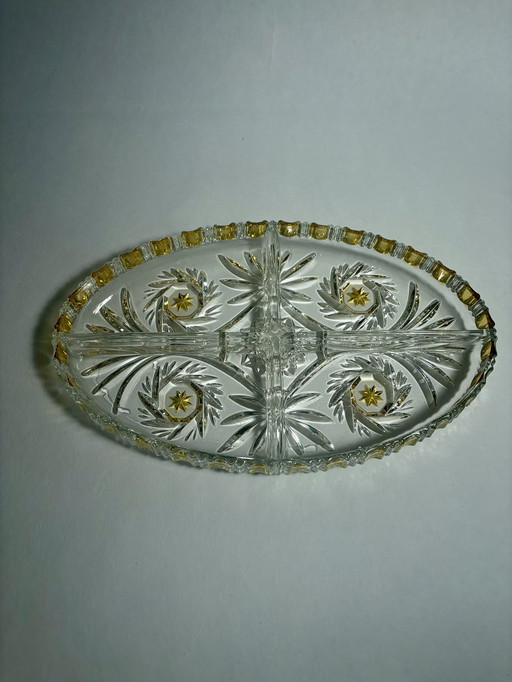 Servierschüssel aus Walther-Kristallglas, 60er Jahre