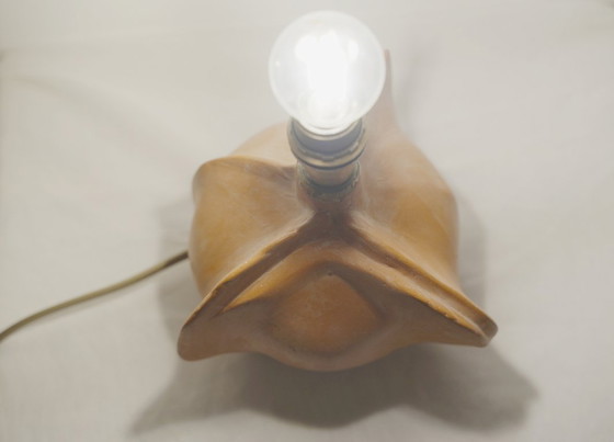 Image 1 of Lámpara de cerámica Tim Orr con base de terracota biomórfica, lámpara de mesa orgánica escultural