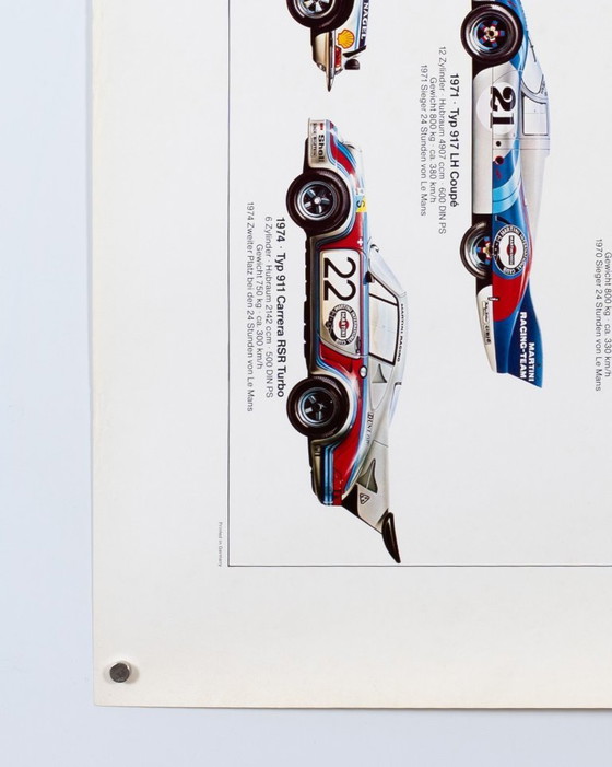 Image 1 of Porsche Rennwagen 1953-1974 – 1977 – Poster originale Porsche vintage di Ken Rush – Vintage Motorsport – 76x102 cm
