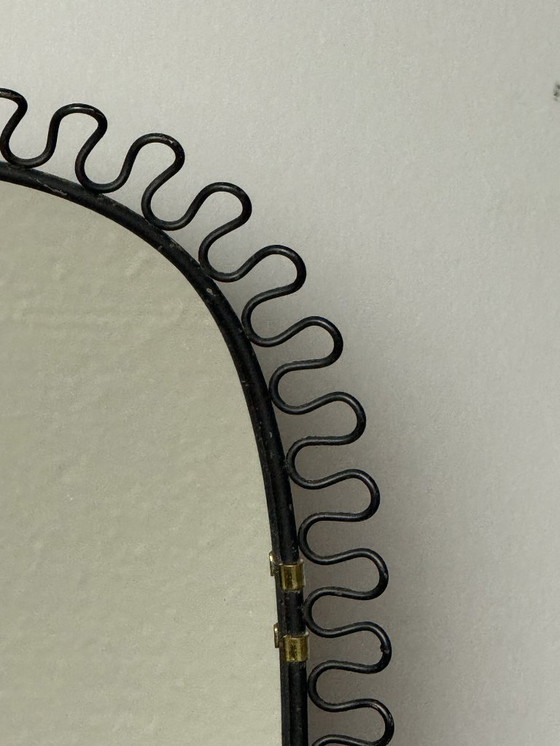 Image 1 of Raro espejo de pared rectangular negro de estilo moderno de mediados de siglo de Josef Frank Svenskt Tenn, década de 1950.