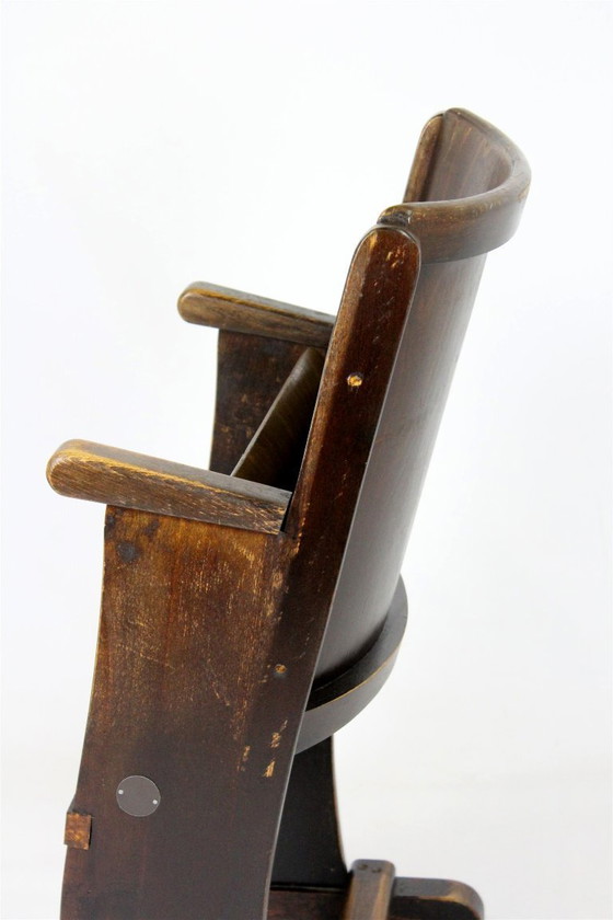 Image 1 of Fauteuil de cinéma vintage Ton (Thonet), tchèque des années 1940, siège de théâtre en bois