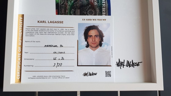 Image 1 of Karl LAGASSE - Art Dollar 37 - Stampa in plexiglass incorniciata