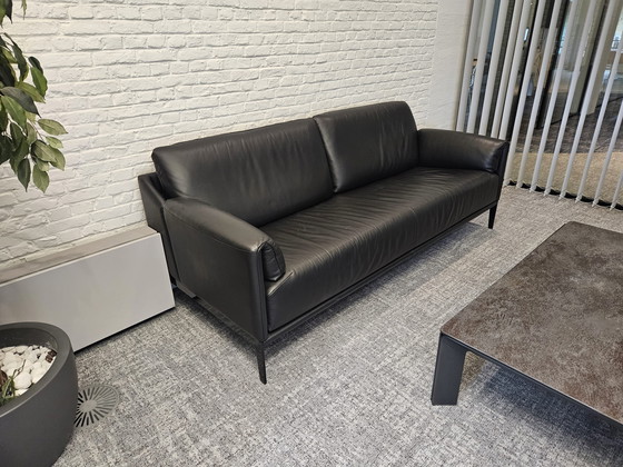 Image 1 of Durlet 2-Seater Black Leather, Presque pas utilisé (Office)