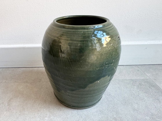 Image 1 of Vintage Groene Studio Keramiek Vaas