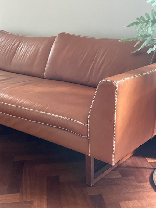 Cognac leather sofa