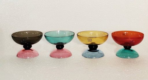 A set of Murano glass cups by Marcello Furlan for LIP