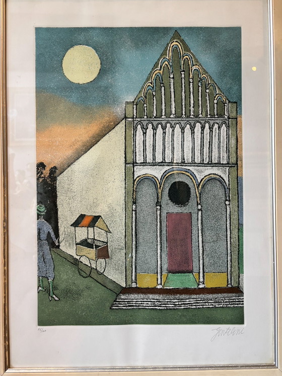 Litografía de Franco Gentilini, años 70, Pinturas y dibujos (foto 2 de 9)