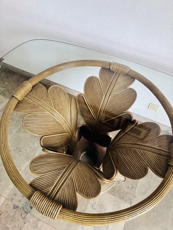 Image 1 of ITALIAN PENCIL REED BELLFLOWER DINING TABLE, 1970s