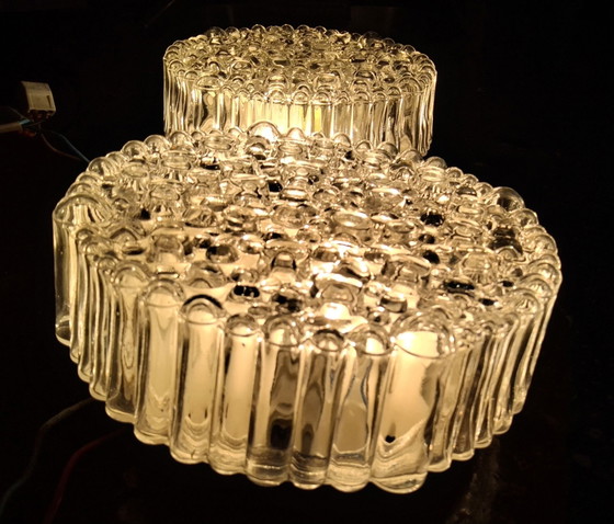 2 Vintage "bubble" glass ceiling or wall lights; Helena Tynell 1960s – Glashütte Limburg, Metal (photo 12 of 15)