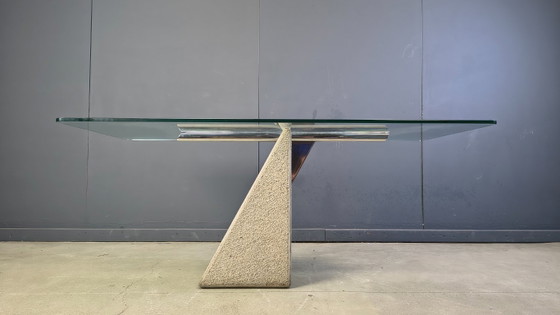 Image 1 of Concrete dining table by Giovanni Offredi for Saporiti 1970s