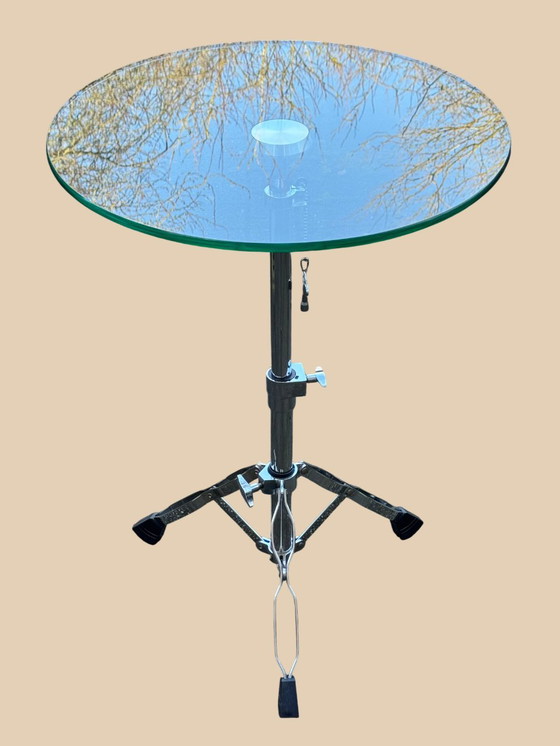 Image 1 of 🥁 Unique design side table | CYMBAL STAND TABLE | 90s