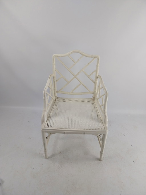 Faux bamboo chippendale chair in style of jonathan adler