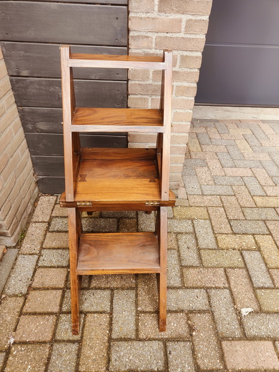 Image 1 of Wooden library step stool / chair