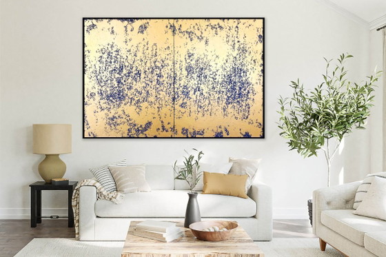 "Golden Radiance" (Abstract Painting, Unique Piece), Jürgen Angeler, Paintings & Drawings, Canvas, Wood (photo 4 of 15)