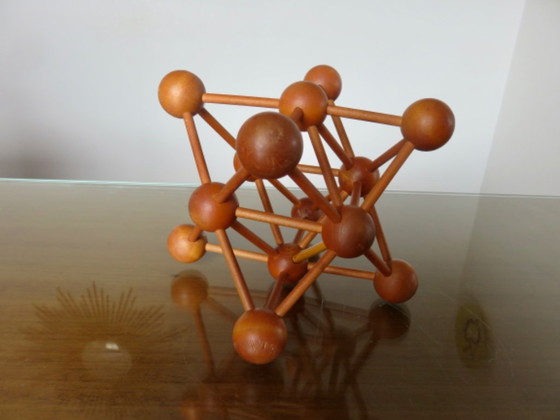Image 1 of Scultura in legno "Atomium" dalla mostra di Bruxelles, anni '70, vintage