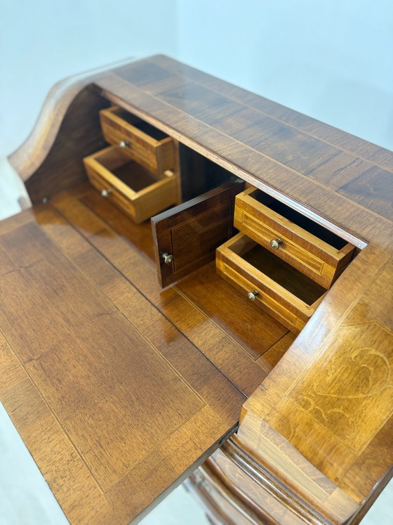 Image 1 of Baroque style writing desk / secretary desk with inlays circa 1800 / secretary table / writing desk