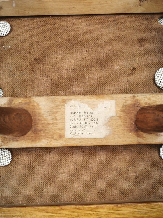 Image 1 of Pair of Mid-Century Beech Stools, Czechoslovakia, 1960s