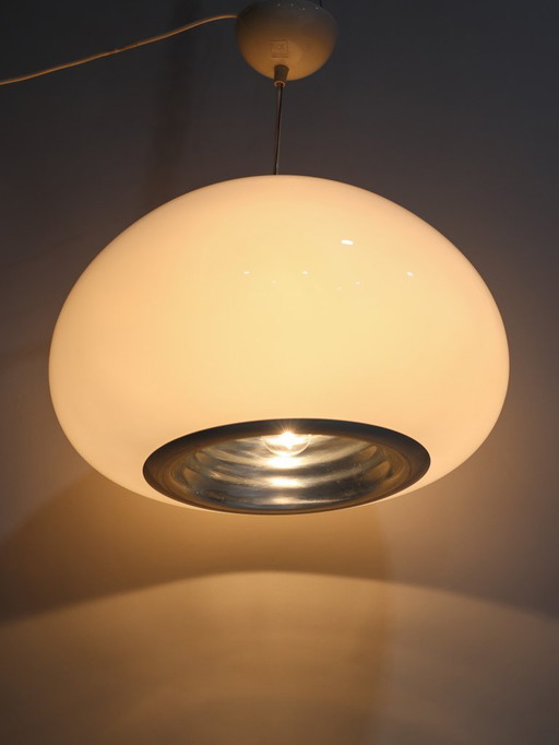 Lámpara colgante en blanco y negro Castiglioni Flos Italia años 60