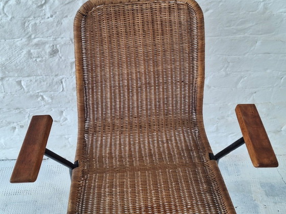 Pair of Rattan and Iron Stackable Elbow Chairs by Gian Franco Legler, Switzerland, 1960s – Dining chairs (photo 10 of 10)