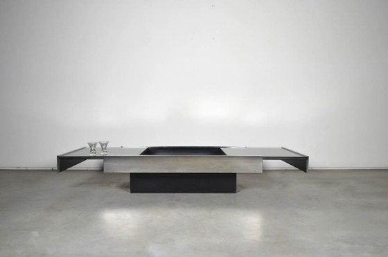 Image 1 of Tavolino da caffè con bar a scomparsa Willy Rizzo