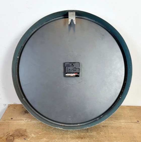 Image 1 of Gran reloj de pared industrial azul de Chronotechna, década de 1950