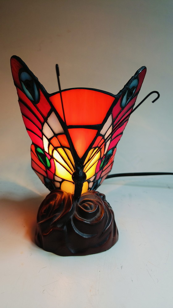 Image 1 of Mabrilux stained glass tiffany style butterfly lamp belgium