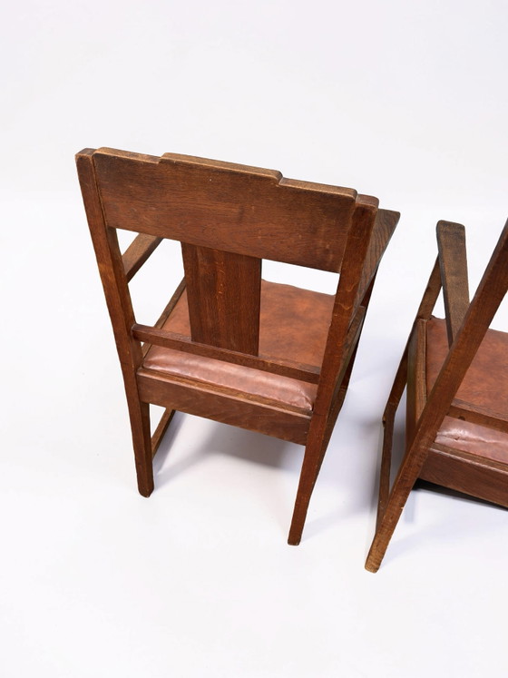 Image 1 of 2x Art Deco / Amsterdamse School stoelen