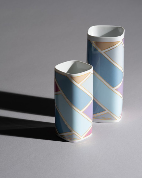 Image 1 of Vintage Chic Dorothy Hafner Rosenthal Vase Duo Germany 1980s Memphis Era Style