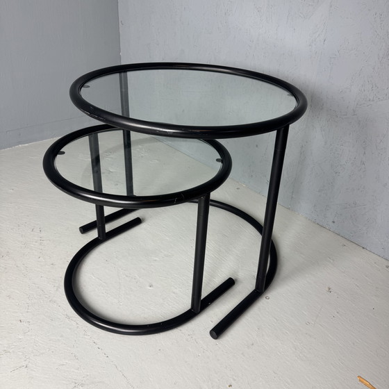 Image 1 of Set van 2 buisframe bijzettafels - postmoderne