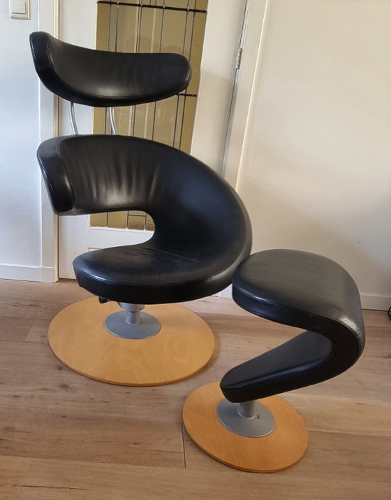 Stokke Peel Subliem Design Zwart Leer – Draaistoelen, Leather, Metal (photo 3 of 8)