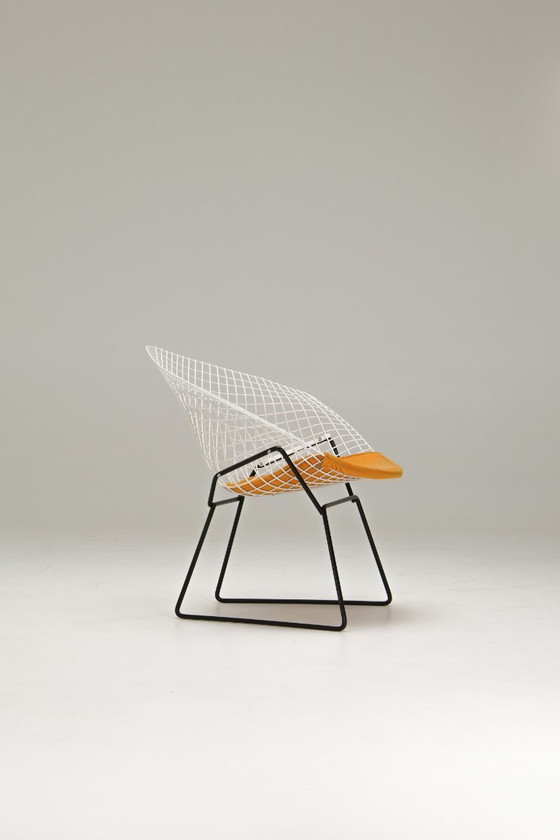 Image 1 of Chaise Diamond - Coussin d'assise jaune - Harry Bertoia