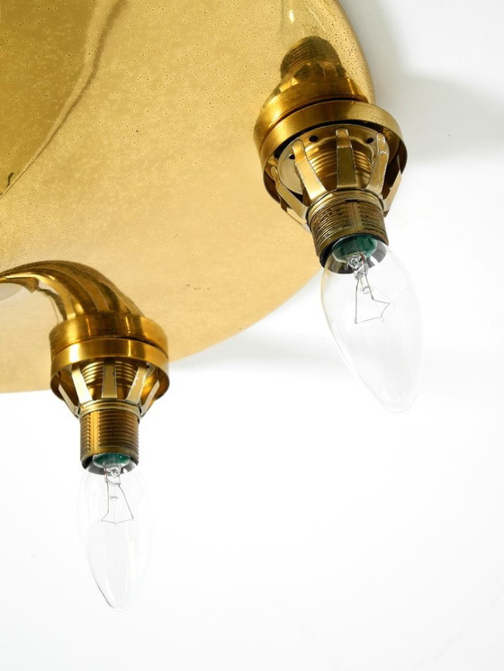 Image 1 of Beautiful 1960s Space Age brass ceiling lamp with 5 glass balls