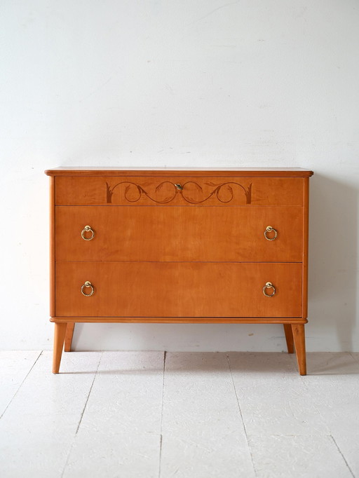 Commode scandinave en chêne et bois de ronce